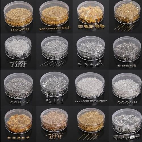 Jump Ring/Beads Caps/Extended Chains/Pins/Claps/Earring Hooks Box Set Jewelry Making Kit For DIY Earrings Supplies Accessories