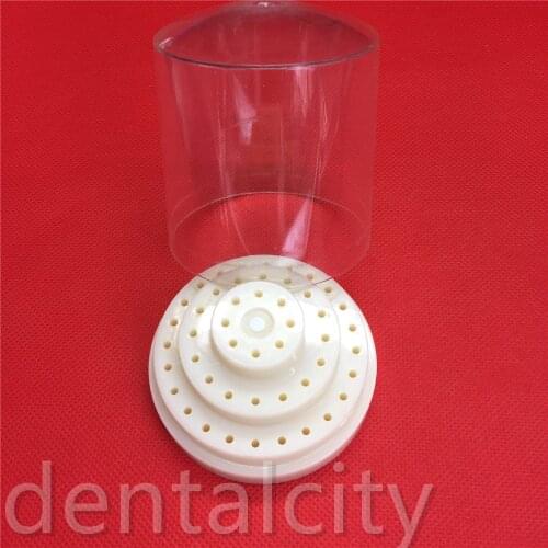 Round 48 Holes Dental Holder Block Case Box High Low Burs Organizer Stand