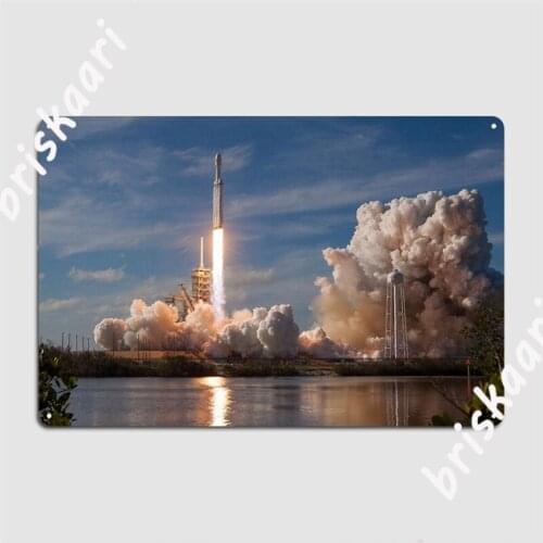 Spacex Falcon Heavy Lift Off Metal Signs Club Home Mural Decoration Garage Decoration Tin sign Posters