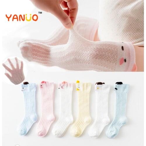 Cartoon Cute Child Mosquito Socks Bear Animal Baby Cotton Socks Knee High Long Legs Warm Socks for Boys and Girls 0-3 Years Old