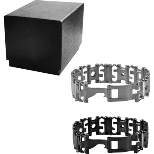 29 in 1 EDC Multifunctional Tread Bracelet Stainless Steel Bolt Driver Tools for Outdoor Camping Hiking Multi-Tool