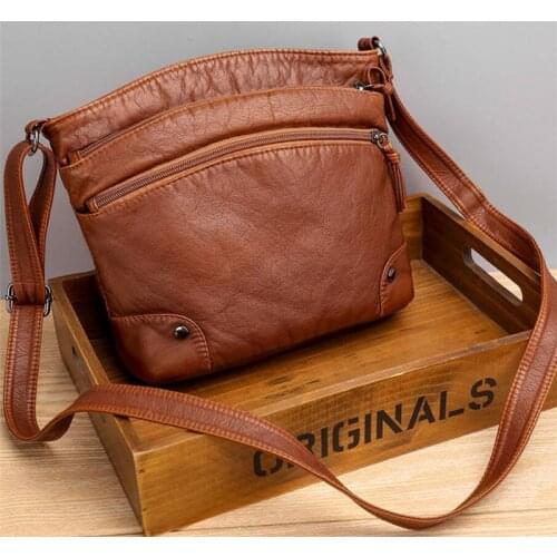 2021 Fashion Shoulder Bag Large-Capacity Multi-Compartment Vintage Leather Messenger Bag Shoppers Travel Clutch Bags Purse