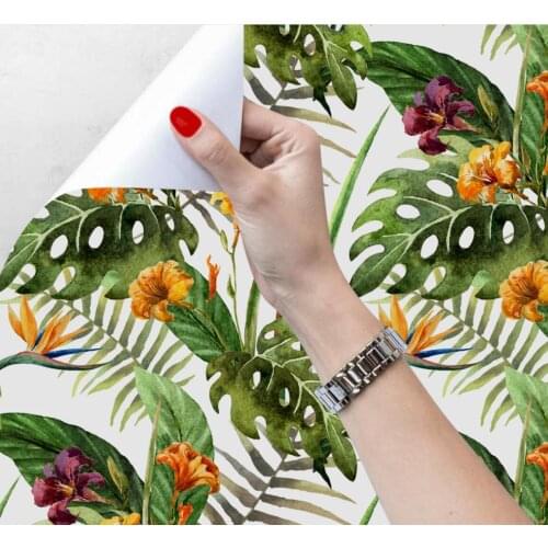 Watercolor Peony Floral Peel And Stick Wallpaper Removable Multi-Color Self Adhesive Paper For Bedroom Home Decorative