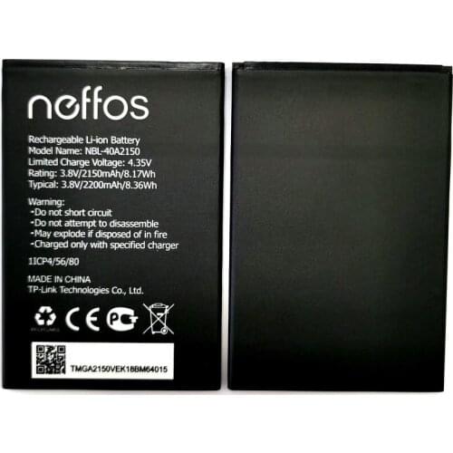 New 2200mAh NBL-40A2150 Battery Replacement For TP-link Neffos NBL-40A2150 Rechargeable Li-polymer Batteries + Tracking Code
