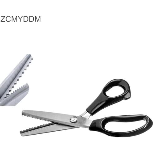 ZCMYDDM Zig Zag Cut Scissors Stainless Steel Pinking Shears for Leather Crafts Dressmaking Comfort Grip Handled DIY Sewing Tools