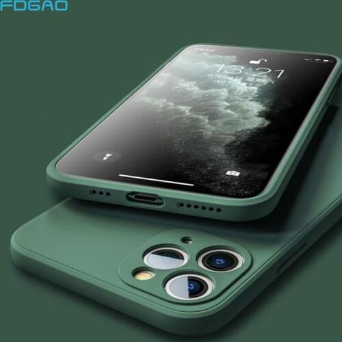 Original Luxury Liquid Silicone Soft Case For iPhone 11 12 Pro Max XS Max XR X Phone Case for iPhone 7 8 Plus SE 2020 Full Cover