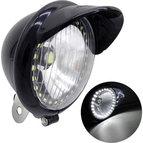Motorcycle Head light Angel Eye Lamp Black LED Spot Fog Passing Driving Lamp Angel Eye Fit For Harley Honda Kawasaki