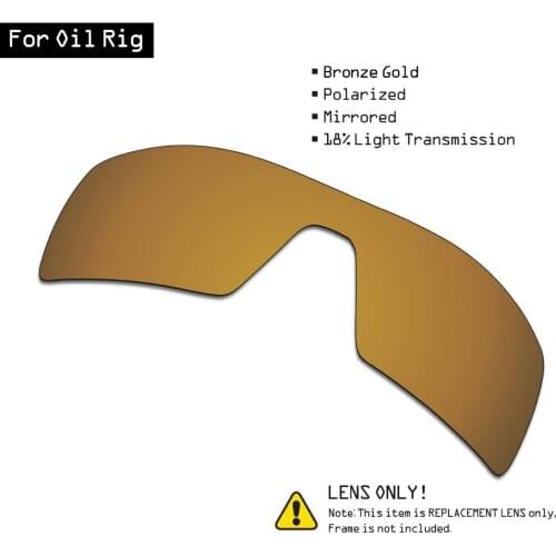 SmartVLT Polarized Sunglasses Replacement Lenses for Oakley Oil Rig - Bronze Gold