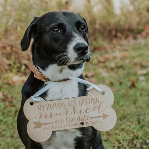 Custom Pet Sign for Engagement Save the Date Photography,wood signs, customize wedding props,Dog wedding save the date sign