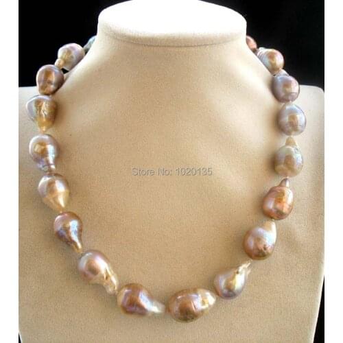 Freshwater pearl purple reborn keshi necklace 19" nature FPPJ