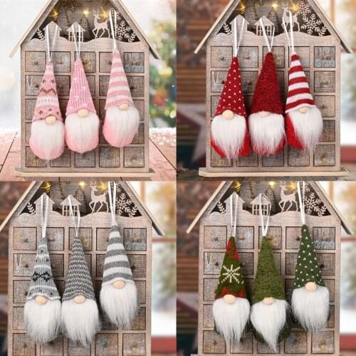 Christmas Faceless Gnome Santa Xmas Tree Hanging Ornament Doll Decoration For Home Navidad Pendant Gifts Toy Happy New Year 2022