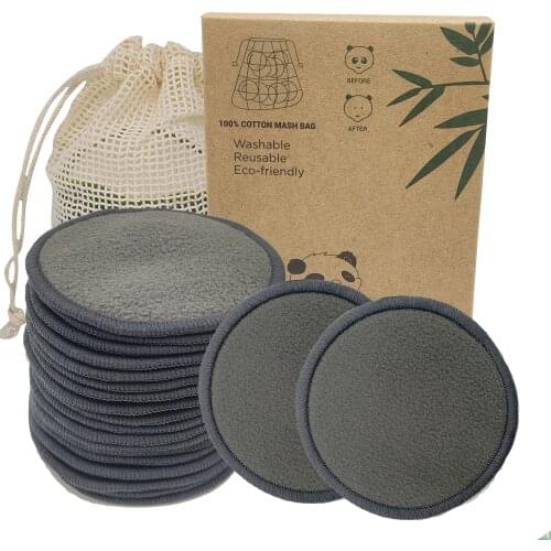 20/10pcs Makeup Removal Cotton Cleansing Facial Tool New Reusable Bamboo Fiber Washable Rounds Pads