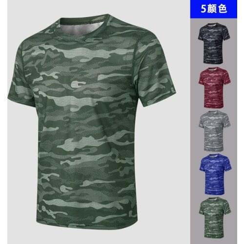 Summer men sweatshirts elastic quickly dry short sleeve T-shirt sport jogger training running athletic casual shirt sportswear