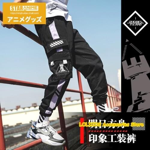 Game Arknights Theme Cosplay Loose Cool Functional Pants Casual Fashion Student Men Women Sport Black Long Trousers Autumn