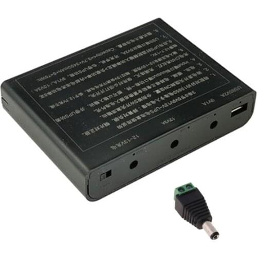 USB DC 12V Output 6x 18650 Batteries UPS DIY Power Bank Box Charger for Cellphone WiFi Router LED Light Security Camera Q81E