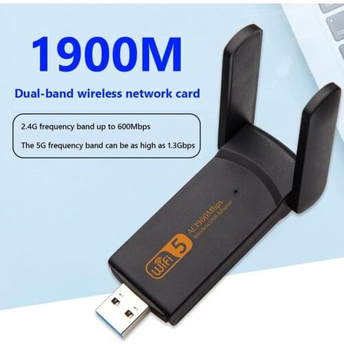 RTL8814 Wifi Adapter USB 3.0 WiFi Dongle Antenna 1900Mbps 2.4GHz 5.8GHz Dual Band Wireless LAN Ethernet Network Card for Desktop