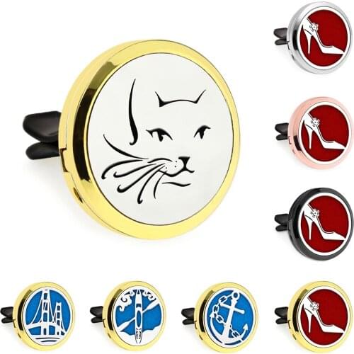 Gold Color Dog High Heel Anchor 30mm Magnet Open Essential Oil Car Vent Clip Perfume Locket Car Diffuser Locket Free 10 Pads