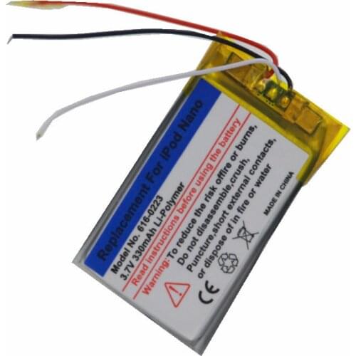 1 x 330mAh Replacement 616-0223 Battery For ipod Nano1 1st Gen Generation MP3 Li-Polymer Rechargeable Nano 1 battery