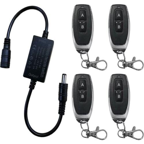 Wireless remote control switch 433mhz relay RF 5V 12V 24V DC power Adapter connector plug Controller receiver transmitter switch