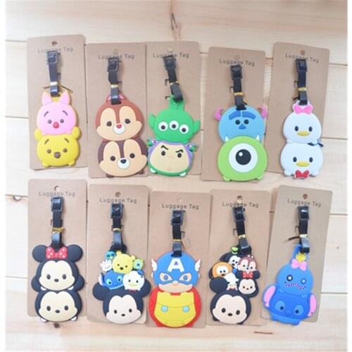Disney Tsumtsum Mickey Stewart Donald Duck Luggage Tag Creative Cartoon Silicone Consignment Identification Boarding Pass