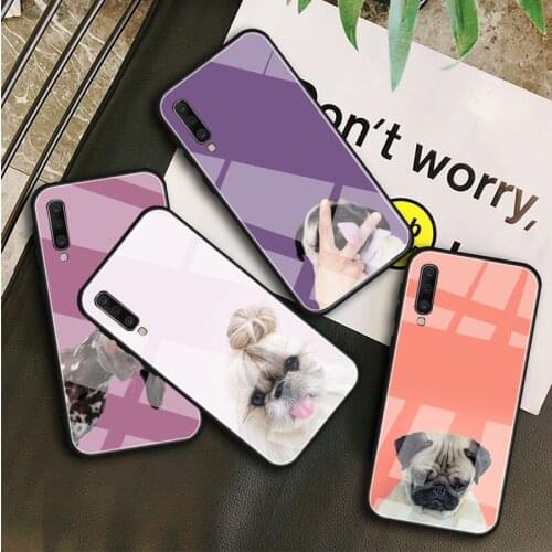 Cute dog Tempered Glass Case For Samsung Galaxy A10S A10E A20S A20E A30S A40 A50S A60 A70 A80 A90 A6 A7 A8 Shell
