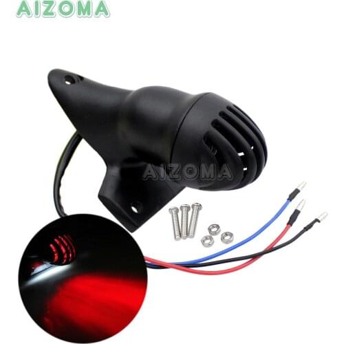 Scrambler Black Grille Prison Brake Taillight Motorcycles LED License Plate Light Rear Fender Mount Running Lamp For Harley