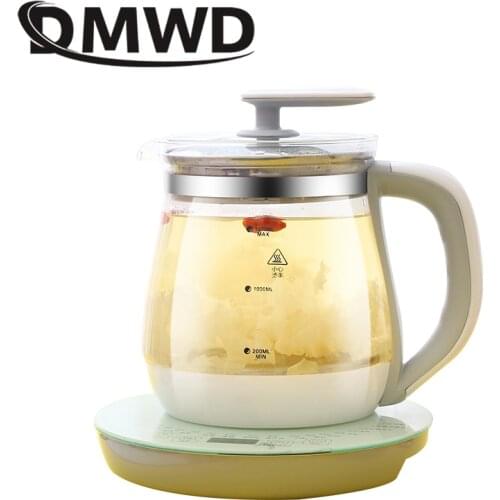 DMWD 110V Multifunction Electric Preserving Health Kettle Tea Pot Glass Hot Water Heating Boiler Thermal Flower Teapot Filter US