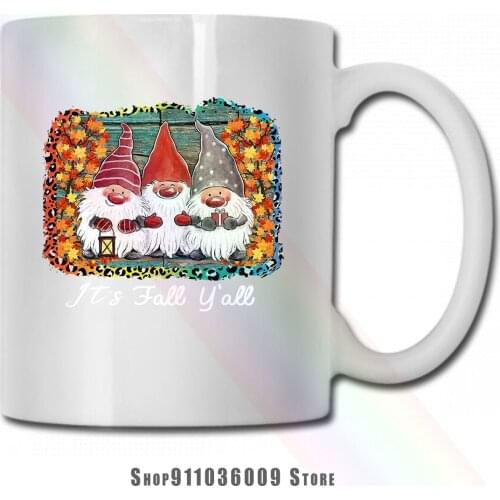 It Fall Y All Cute Pumpkin Autumn Tree Fall Leaves mug cup tazas
