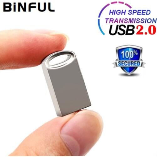 BiNFUL Waterproof Mini Pendrive Metal Usb Flash Drive Pen drive usb 2.0 4G 8GB 16GB 32GB 64GB Memory Stick U Disk Car music gift