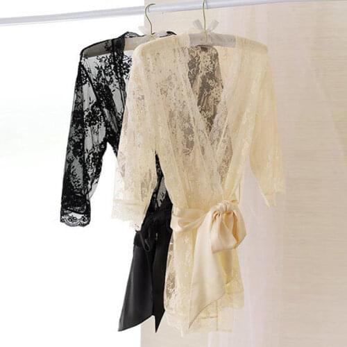 New Lingerie Sexy Hot Erotic Women Babydolls Bath Robe Sleepwear Underwear Lace Dress Nightwear Sexy Costume