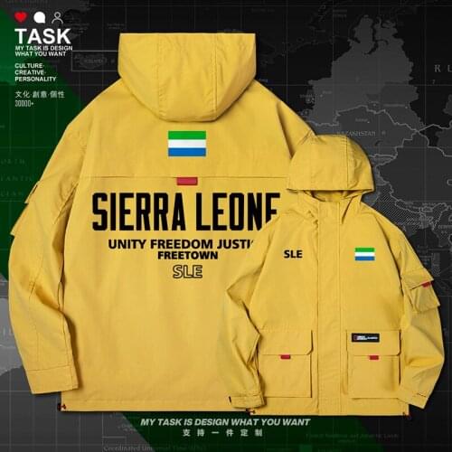 Sierra Leone Leonean SL SLE men jacket hooded nation flag mens windbreaker trench coat men coat new clothing autumn clothes