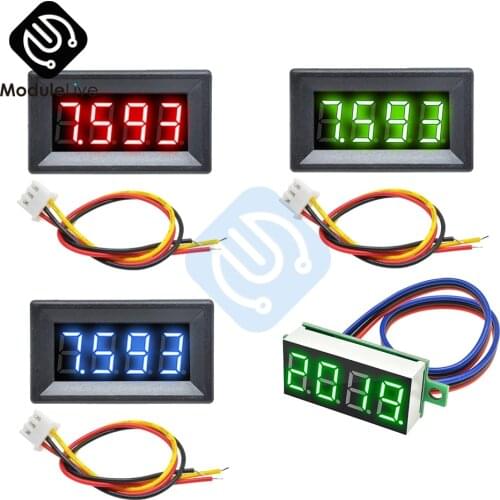 0.36 inch 0.36'' Mini Digital Voltmeter Volt Voltage Meter LED Panel Electric Voltage Tester 3 Wires 12V 24V 48V DC 0-100V 4 Bit