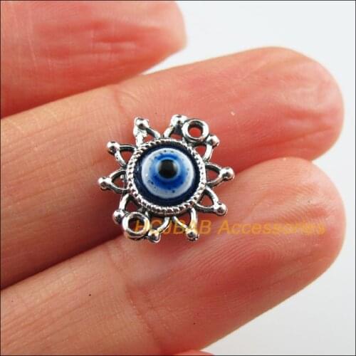Fashion 30Pcs Retro Tibetan Silver Sunflower Resin Charms Pendants Connectors 14x15mm