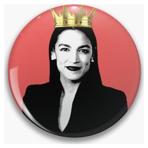 Aoc Is A Queen Soft Button Pin Creative Clothes Jewelry Funny Cartoon Collar Badge Women Hat Lover Decor Fashion Brooch