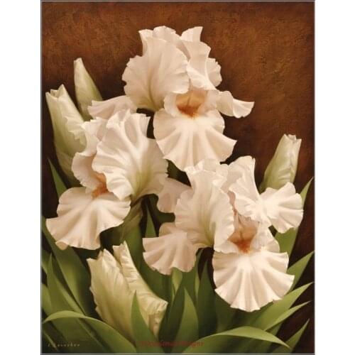 Embroidery Counted Cross Stitch Kits Needlework - Crafts 14 ct DMC DIY Arts Handmade Decor - White Iris
