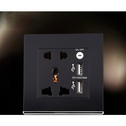 Wholesale DHL shipping AC 110-250V USB Wall Socket US UK EU AU Wall Socket 2 Port USB Outlet Power Charger Home USB Charging