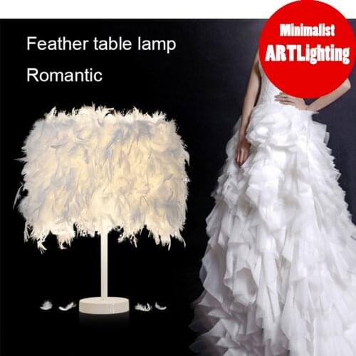 Feather Table Lamp LED Bedside Lamp Table Lamp For Bedroom Living Room Home Deco Maison E27 Tafellamp Lampe De Chevet De Chambre