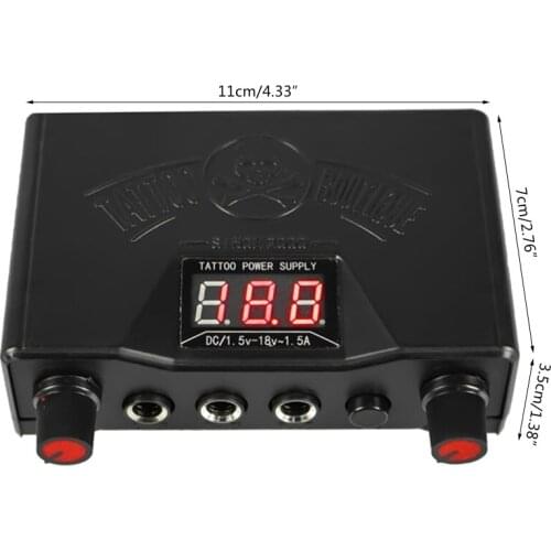 Q1QD Mini Tattoo Power Supply Dual LED 3 Digital LCD Display Screen Tattoo Machine