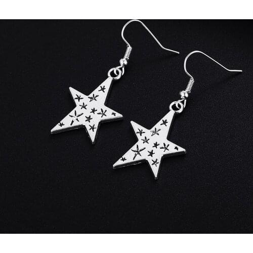 Trendy Vintage Star Shape Dangle Earrings for Women Girl Retro Drop Earrings Cute Small Object Earring Jewelry Bijoux