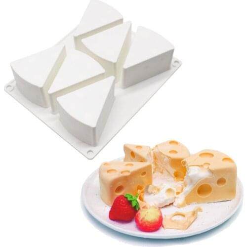 6 Cavity Cheese Shape Silicone Mold Medium Cheesecake Mousse Mold Mousse Dessert Baking Tray Cake Decoration Tools