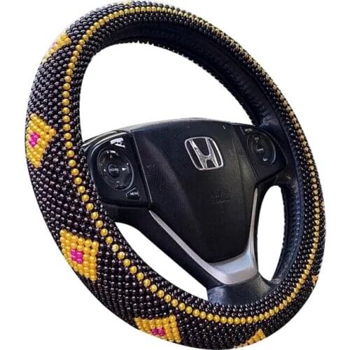 Synthetic fiber four seasons universal high-end comfortable ice cold bead massage breathable non-slip car steering wheel cover