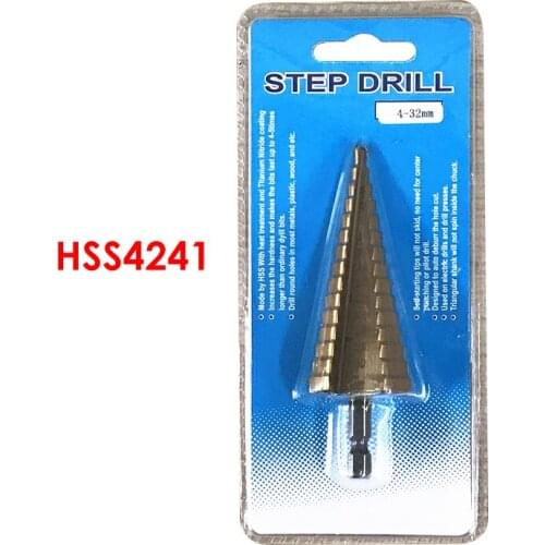 Drill bit HSS4241 4-12mm 4-20mm 4-32mm Hex/Tri Handle Metal drill Pagoda woodworking tools Counters Titanium Bit Set Hole