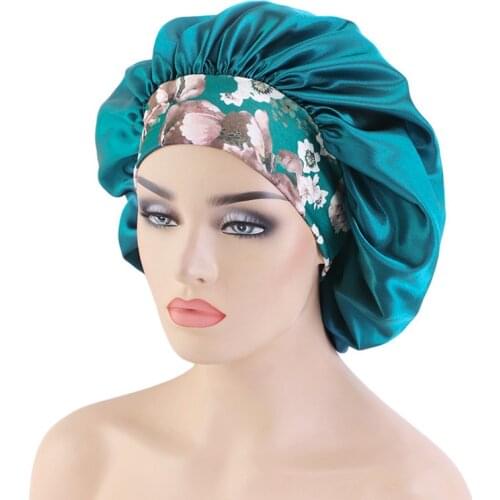 Good Quality Turban Headwraps for Women Print Wide Band Satin Bonnet Night Sleep Caps Cancer Chemo Beanies Hats Headwear