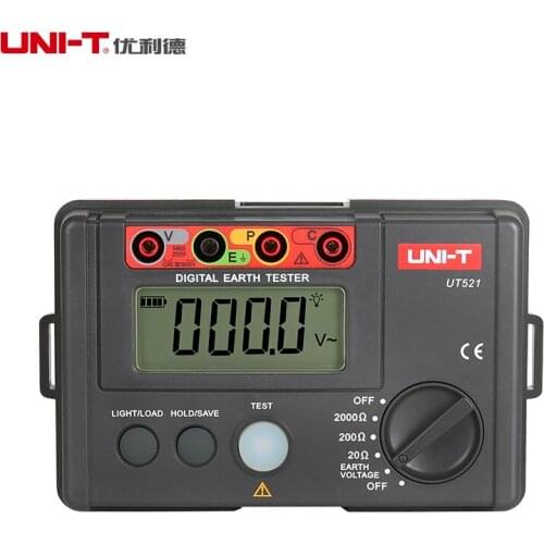 UNI-T UT521 Digital Earth Resistance Tester Digital Display 0-200V 0-2000 ohm Ground Earth Resistance Voltage Meter Tester