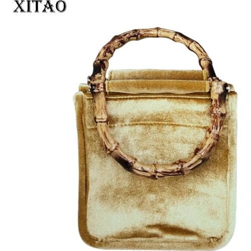 XITAO Vintage Top Handle Bags Fashion New Trendy Retro Small Square Bag Temperament Velvet Simple and Versatile Niche GWJ0019