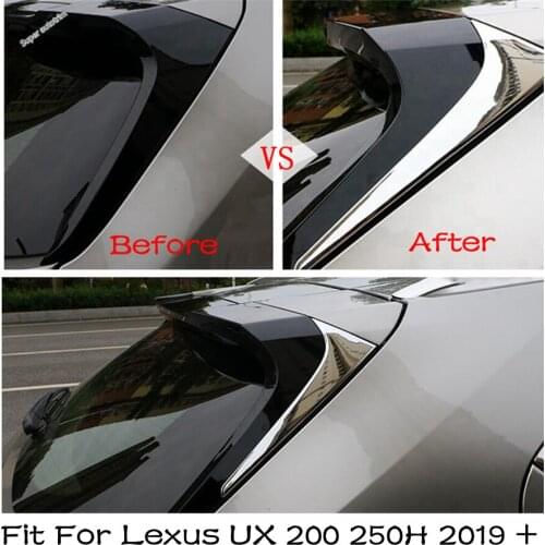 Tailgate Side Door Window Stripes Sequins Rear Wing Decorate Cover Trim Accessories ABS For Lexus UX 200 250H 2019 2020 2021