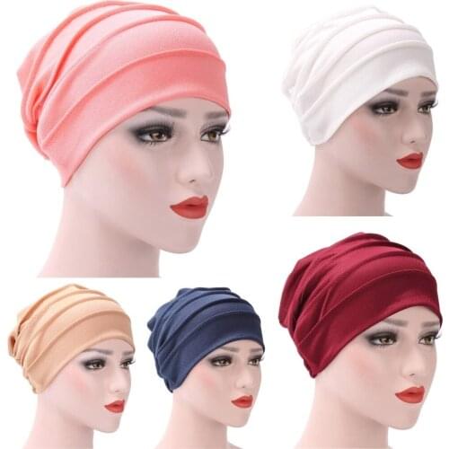 Women India Hat Muslim Ruffle Cancer Chemo Hat Beanie Scarf Turban Head Wrap Cap