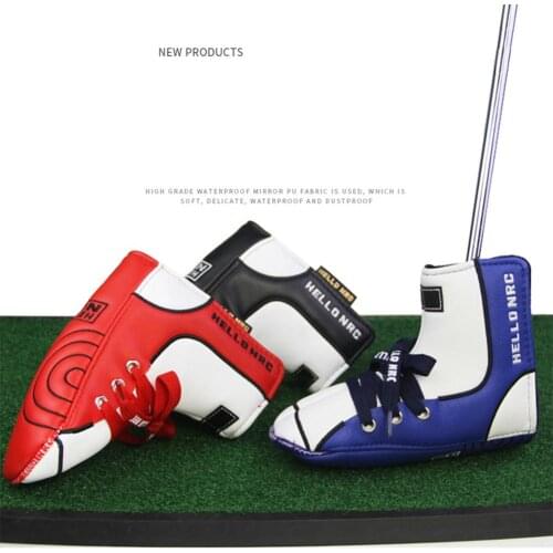 1PCS Golf Putter Cover Shoes Shape Cover Magnetic Buckle Waterproof L-shaped Semicircle Putter Protective Cover