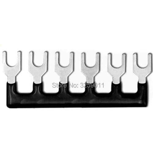 1PCS TB1506 TBD-15A Suyep 6 Positions 15A Wire Connector Pre Insulated Fork Type Barrier Spades Terminal Strip Jumper Block red