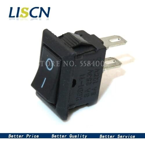 10Pcs Push Button Switch 15x21mm SPST 2Pin 6A 250V 10A 125V KCD1-101 Snap-in On/Off Boat Rocker Switch 15MM*21MM Black